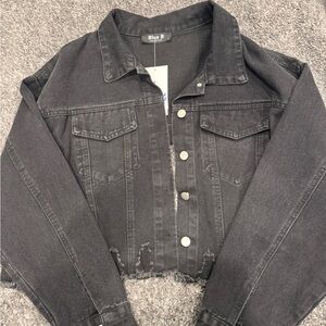Women's Black blue b Jean  Jacket